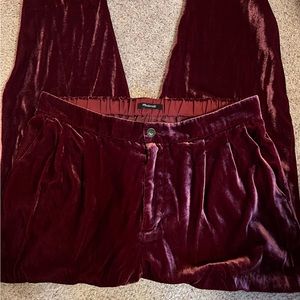 Madewell Velvet tapered pleat pull on pants